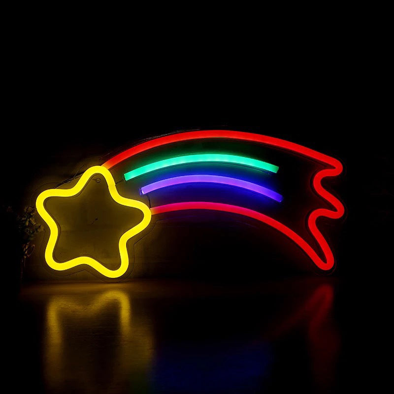 Vivolux | Shooting Star Mini Nachttisch Licht Cartoon Stil Plastik USB Betrieben LED Nachtlampe