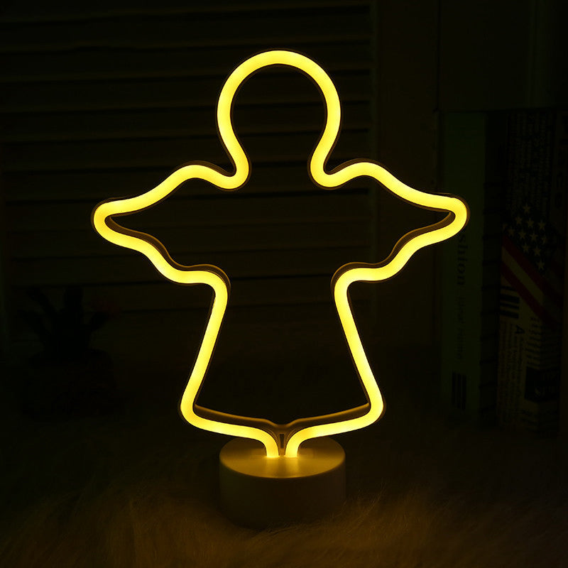 Vivolux | Weihnachtselement Nachtlicht Cartoon-Stil Plastik Kinderzimmer LED Wand Nachtbeleuchtung in Weiß