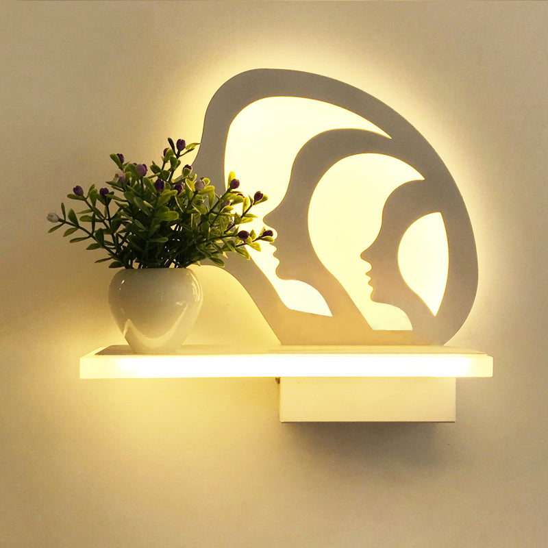 Vivolux | Restaurant Café Wandleuchte mit Regal Acryl Moderne Kreative Wandleuchte Licht in Weiß