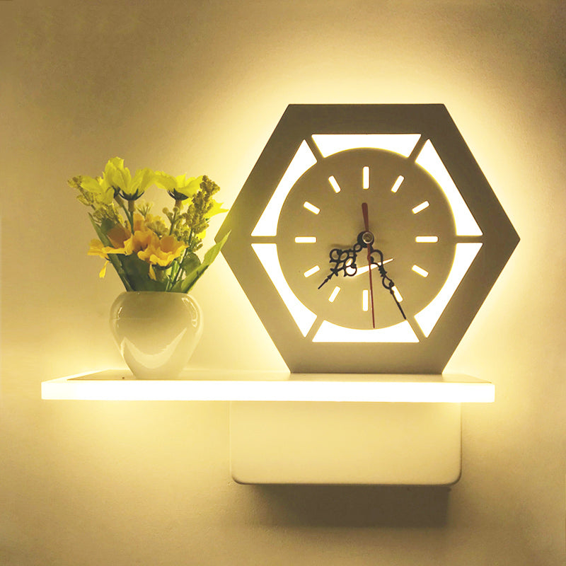 Vivolux | Restaurant Café Wandleuchte mit Regal Acryl Moderne Kreative Wandleuchte Licht in Weiß