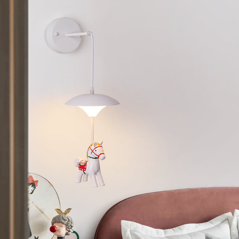 Vivolux | Schimmel Schattens Wandlampe Kind Acryl LED Weiße Wandmontierte Leuchte mit Cartoon Dekoration