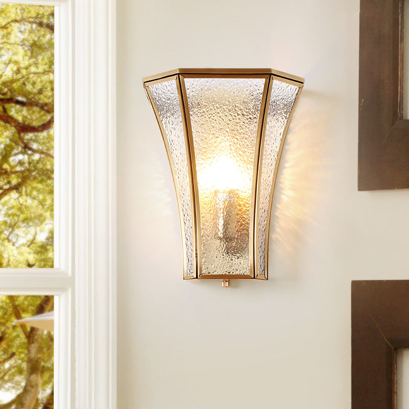 Vivolux | Trumpet Wandleuchte Traditioneller Texturiertes Glas 1 Kopf Gold Wandlampe Leuchte für Wohnzimmer