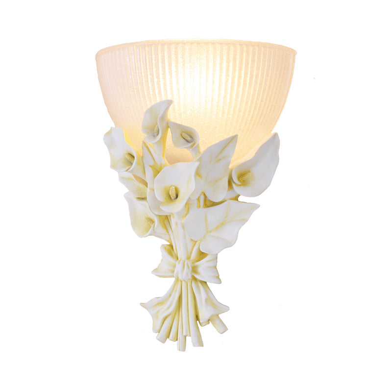 Vivolux | Prismatische Glazen Koepel Wandlamp Traditioneel 1 Lichts Woonkamer Wandlamp met Groene Boeket Decoratie