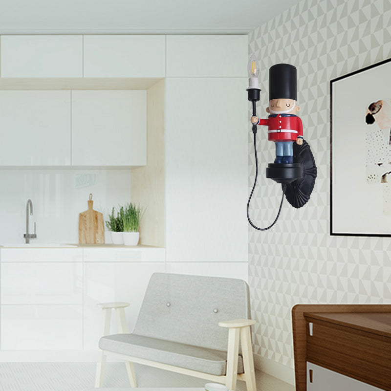 Vivolux | Resin Solider Wandlamp met Kaars 1 Hoofd Karton Wandlamp in Zwart voor Voyer Keuken