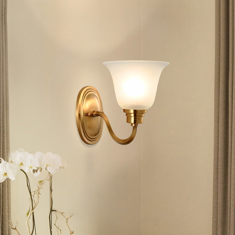 Vivolux | 1 Kopf Frost Glas Wandbeleuchtung Vintage Gold Ausgeflogen Form Nachttisch Wandmontierte Lichtarmatur