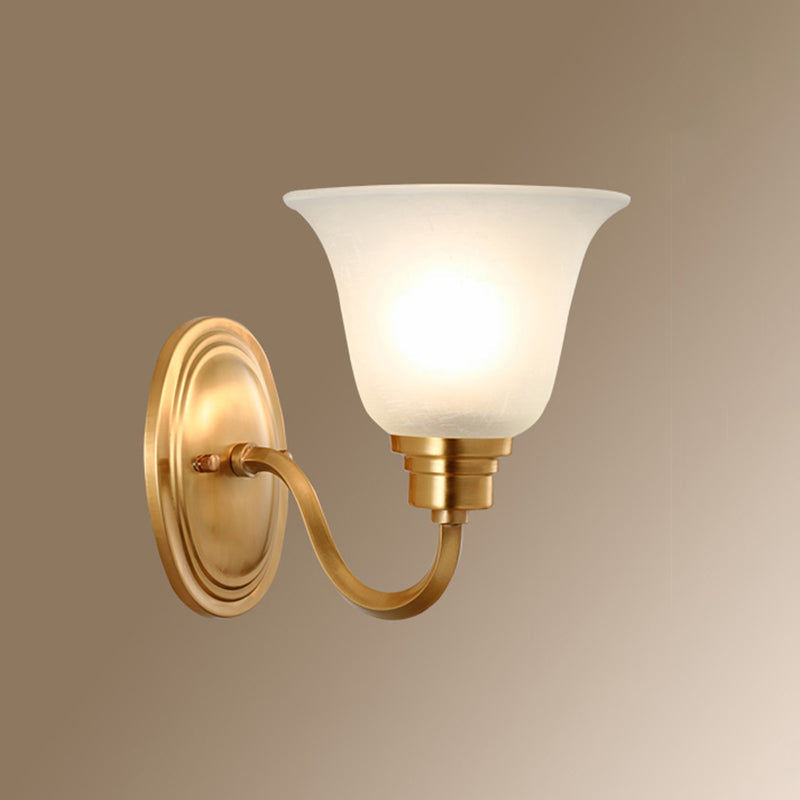 Vivolux | 1 Kopf Frost Glas Wandbeleuchtung Vintage Gold Ausgeflogen Form Nachttisch Wandmontierte Lichtarmatur