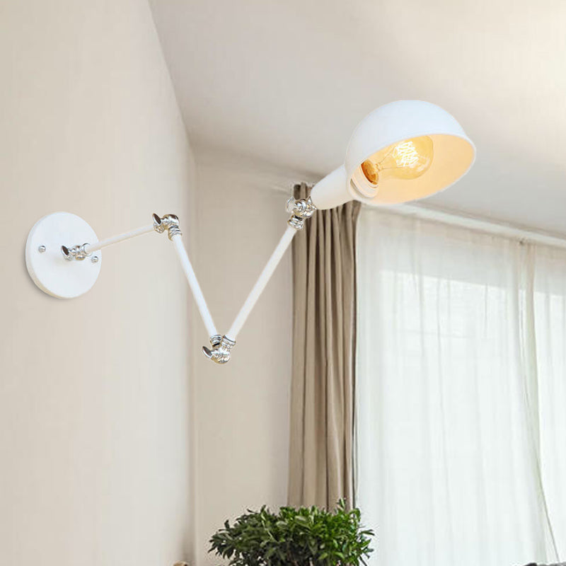 Vivolux | 1 Bulb Wandleuchte Retro-Stil Schwenkarm Metall Mini Wandlampe in Weiß für das Arbeitszimmer