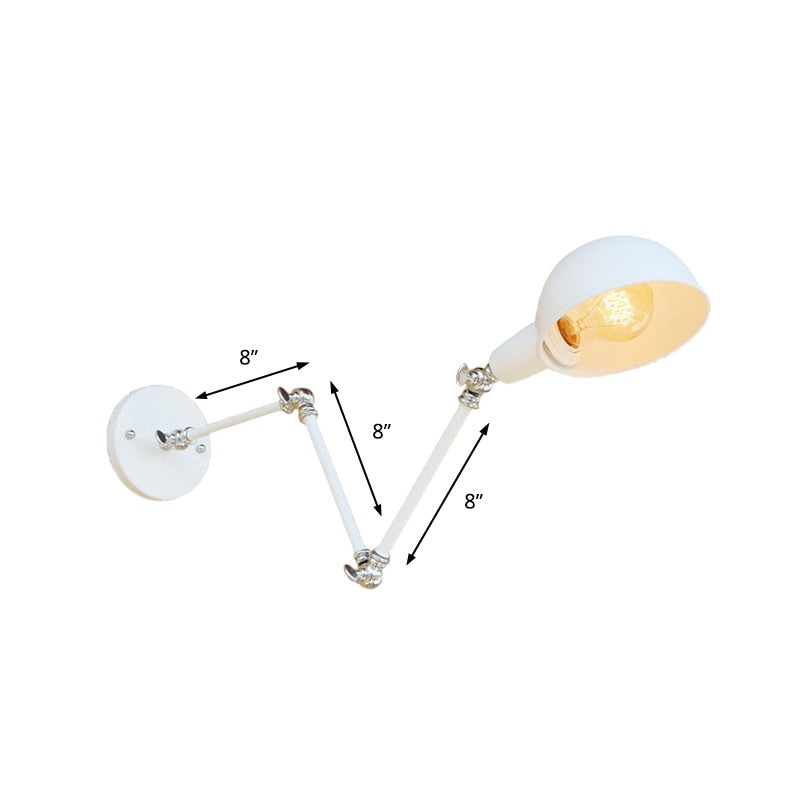 Vivolux | 1 Bulb Wandleuchte Retro-Stil Schwenkarm Metall Mini Wandlampe in Weiß für das Arbeitszimmer