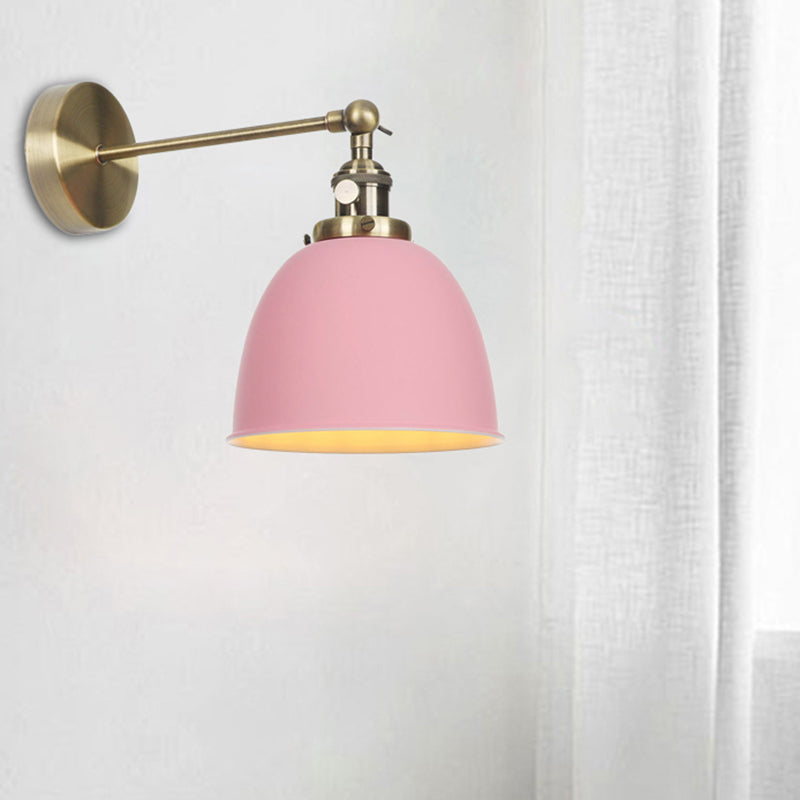 Vivolux | 1 Glühbirne Kuppel Schirm Wandleuchte Industriell Schwarz/Grau/Weiß Metall Wandmontierte Lampe für Schlafzimmer