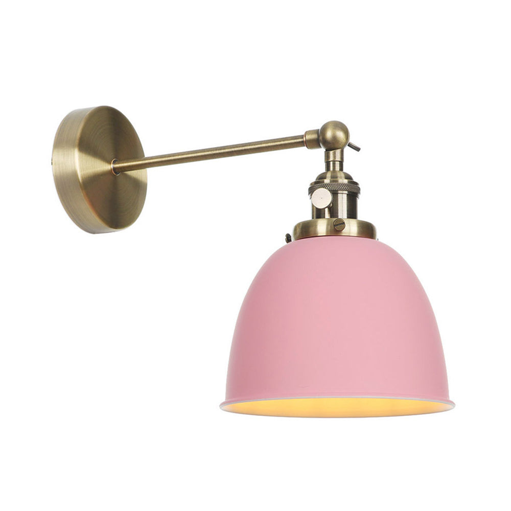 Vivolux | 1 Glühbirne Kuppel Schirm Wandleuchte Industriell Schwarz/Grau/Weiß Metall Wandmontierte Lampe für Schlafzimmer