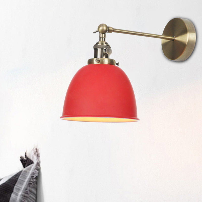 Vivolux | 1 Glühbirne Kuppel Schirm Wandleuchte Industriell Schwarz/Grau/Weiß Metall Wandmontierte Lampe für Schlafzimmer