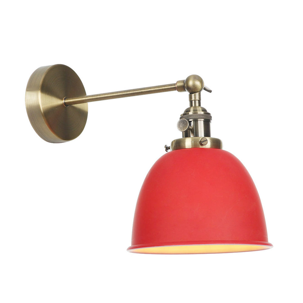 Vivolux | 1 Glühbirne Kuppel Schirm Wandleuchte Industriell Schwarz/Grau/Weiß Metall Wandmontierte Lampe für Schlafzimmer