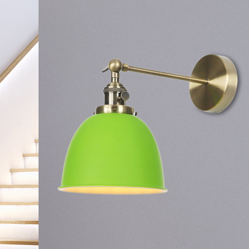 Vivolux | 1 Glühbirne Kuppel Schirm Wandleuchte Industriell Schwarz/Grau/Weiß Metall Wandmontierte Lampe für Schlafzimmer