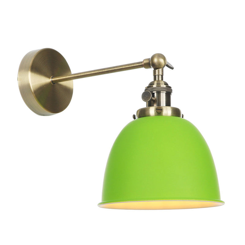 Vivolux | 1 Glühbirne Kuppel Schirm Wandleuchte Industriell Schwarz/Grau/Weiß Metall Wandmontierte Lampe für Schlafzimmer