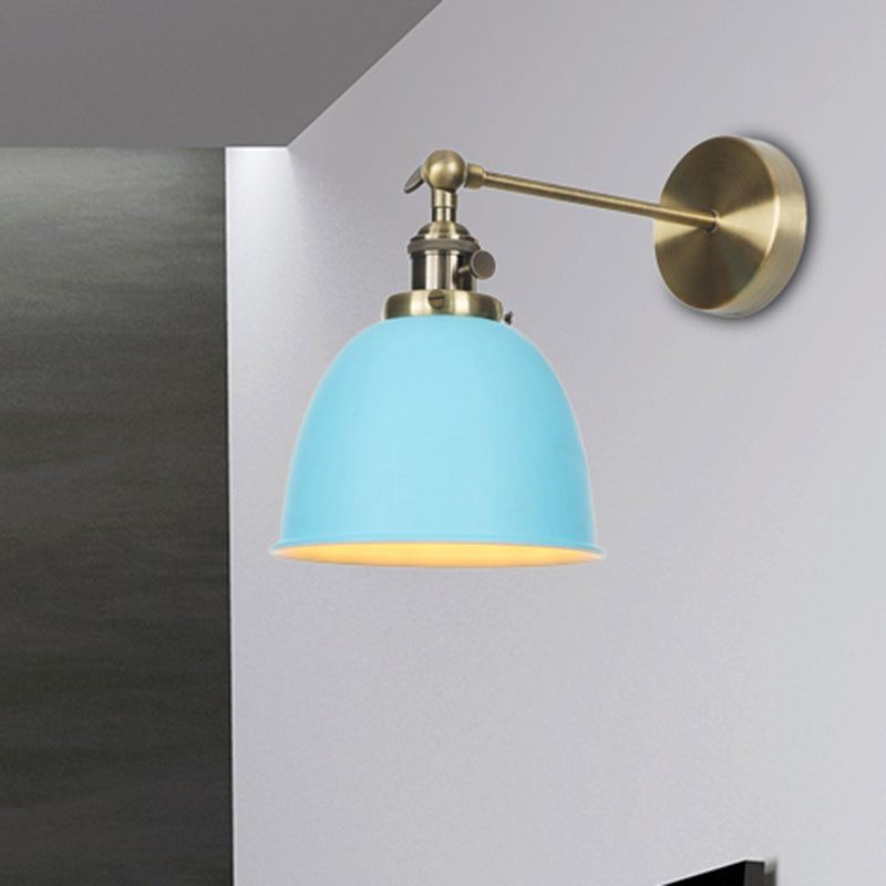 Vivolux | 1 Glühbirne Kuppel Schirm Wandleuchte Industriell Schwarz/Grau/Weiß Metall Wandmontierte Lampe für Schlafzimmer