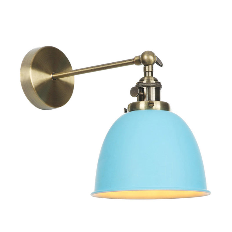 Vivolux | 1 Glühbirne Kuppel Schirm Wandleuchte Industriell Schwarz/Grau/Weiß Metall Wandmontierte Lampe für Schlafzimmer