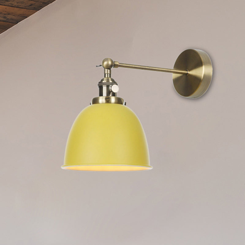 Vivolux | 1 Glühbirne Kuppel Schirm Wandleuchte Industriell Schwarz/Grau/Weiß Metall Wandmontierte Lampe für Schlafzimmer