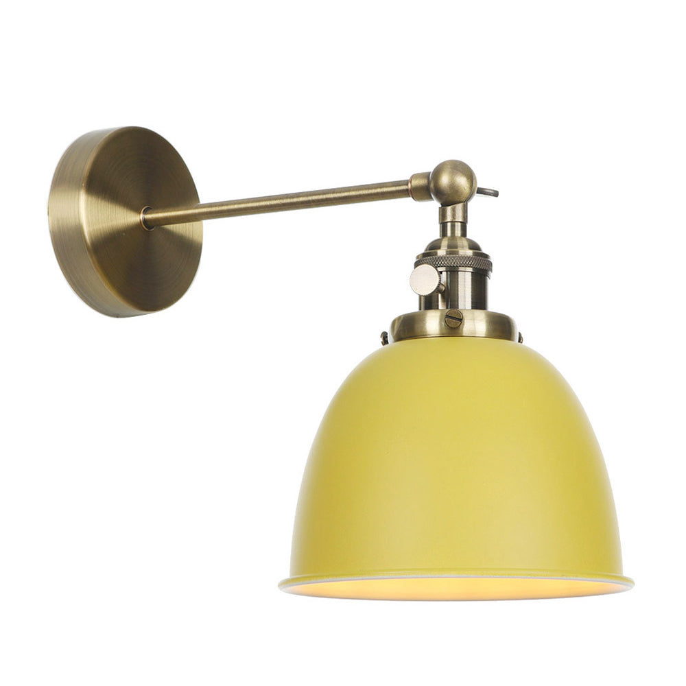 Vivolux | 1 Glühbirne Kuppel Schirm Wandleuchte Industriell Schwarz/Grau/Weiß Metall Wandmontierte Lampe für Schlafzimmer