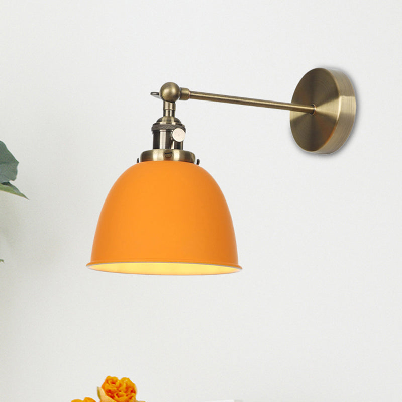 Vivolux | 1 Glühbirne Kuppel Schirm Wandleuchte Industriell Schwarz/Grau/Weiß Metall Wandmontierte Lampe für Schlafzimmer