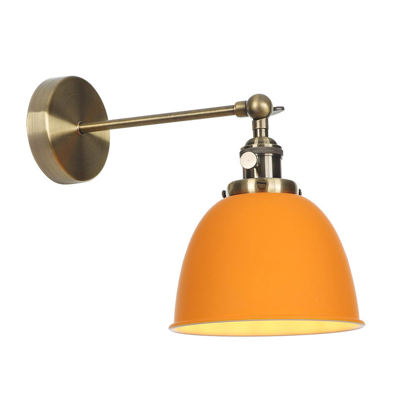 Vivolux | 1 Glühbirne Kuppel Schirm Wandleuchte Industriell Schwarz/Grau/Weiß Metall Wandmontierte Lampe für Schlafzimmer