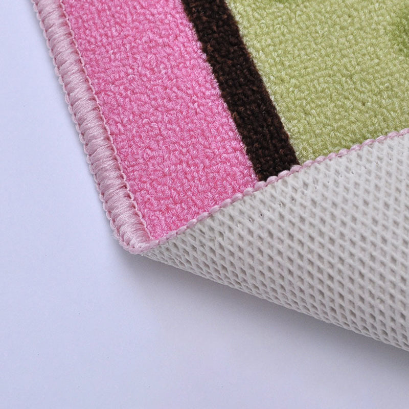 Vivolux | Roze Uil Tekenafdruk Tapijt Polyester Cartoon Tapijt Antislip Tapijt Machine Wasbaar Huisdiervriendelijk Vloerkleed voor Kinderkamer
