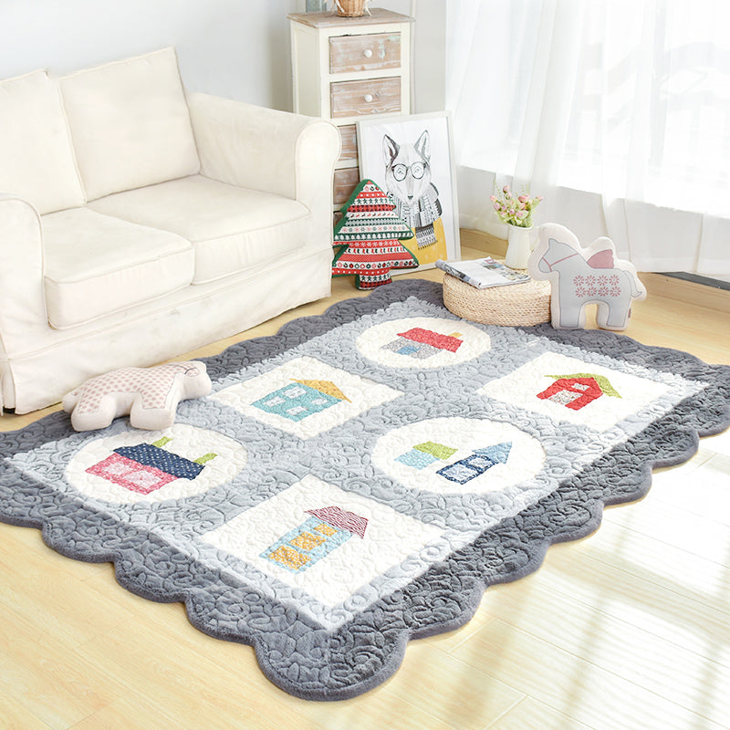 Vivolux | Scherpe Huis Teken Tapijt Multi-Kleur Kinderen Tapijt Synthetisch Vlekbestendig Huisdier Vriendelijk Antislip Gebied Tapijt voor Baby Kamer