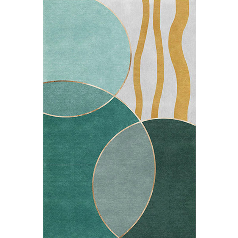 Vivolux | Retro Abstract Line Art Teppich Mehrfarbiger Mid-Century Teppich Synthetik Waschbar Fleckenresistent Rutschfester Teppich für das Wohnzimmer