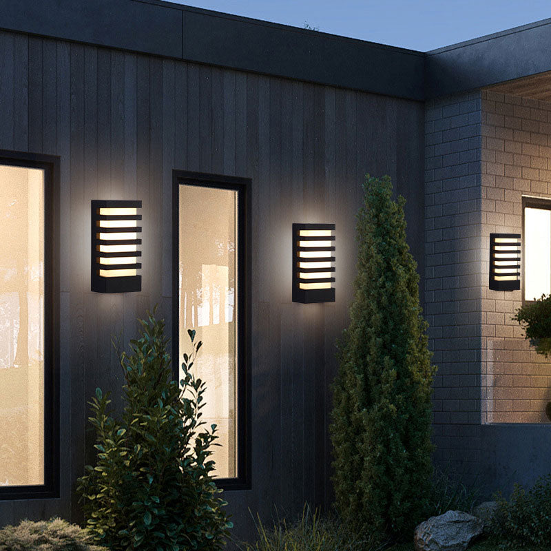Vivolux | Rechthoekige LED Wandlamp Eenvoud Metallic Buiten Patio Wandlamp Verlichting