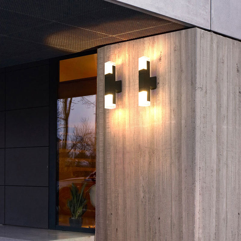 Vivolux | Rechthoekige LED Wandverlichting Hedendaagse Acryl Zwarte Wandlamp voor Balkon