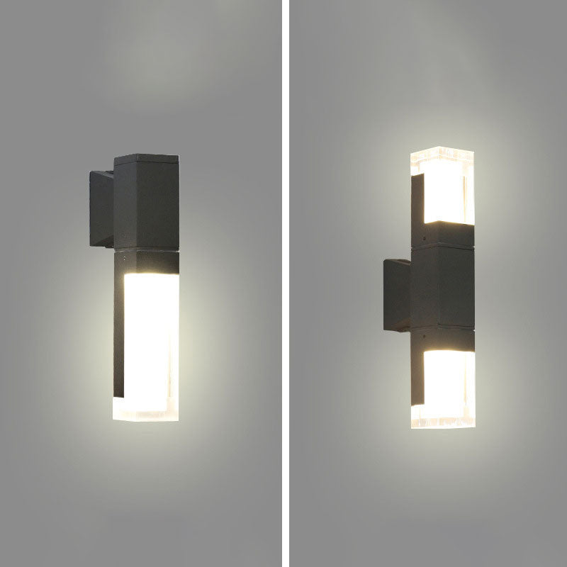 Vivolux | Rechthoekige LED Wandverlichting Hedendaagse Acryl Zwarte Wandlamp voor Balkon