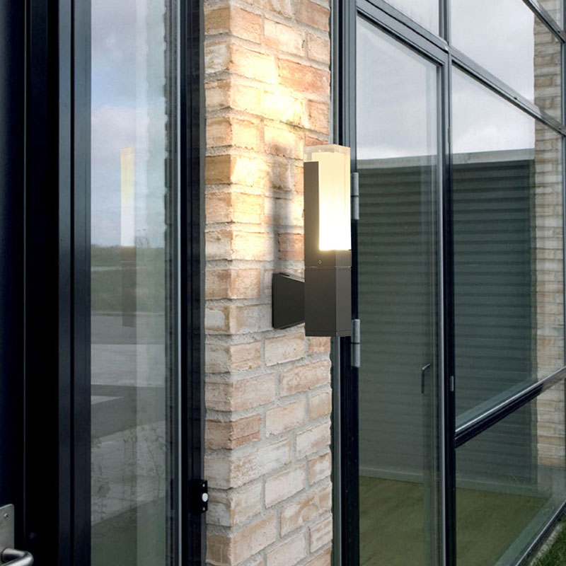 Vivolux | Rechthoekige LED Wandverlichting Hedendaagse Acryl Zwarte Wandlamp voor Balkon