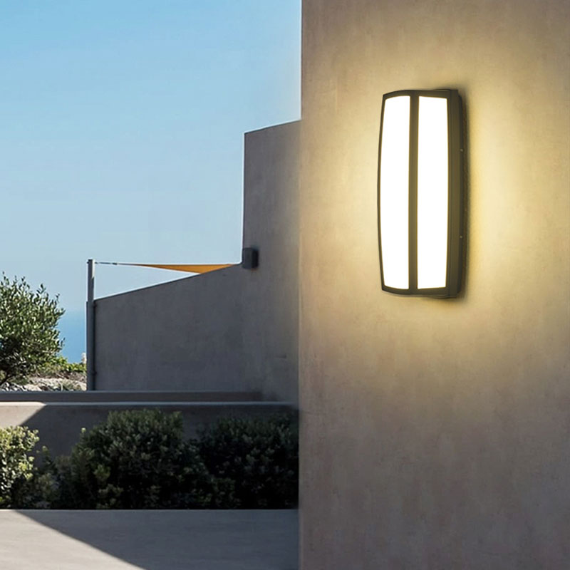 Vivolux | Rechthoekig Metaal LED Wandverlichting Hedendaagse Textuur Zwarte Wandlamp Fixture voor Patio
