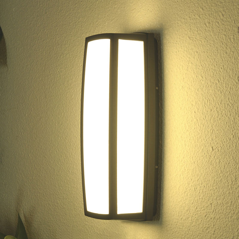 Vivolux | Rechthoekig Metaal LED Wandverlichting Hedendaagse Textuur Zwarte Wandlamp Fixture voor Patio