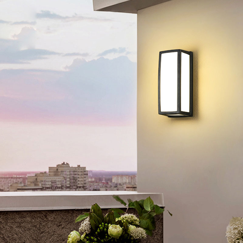 Vivolux | Rechthoekig Metaal LED Wandverlichting Hedendaagse Textuur Zwarte Wandlamp Fixture voor Patio