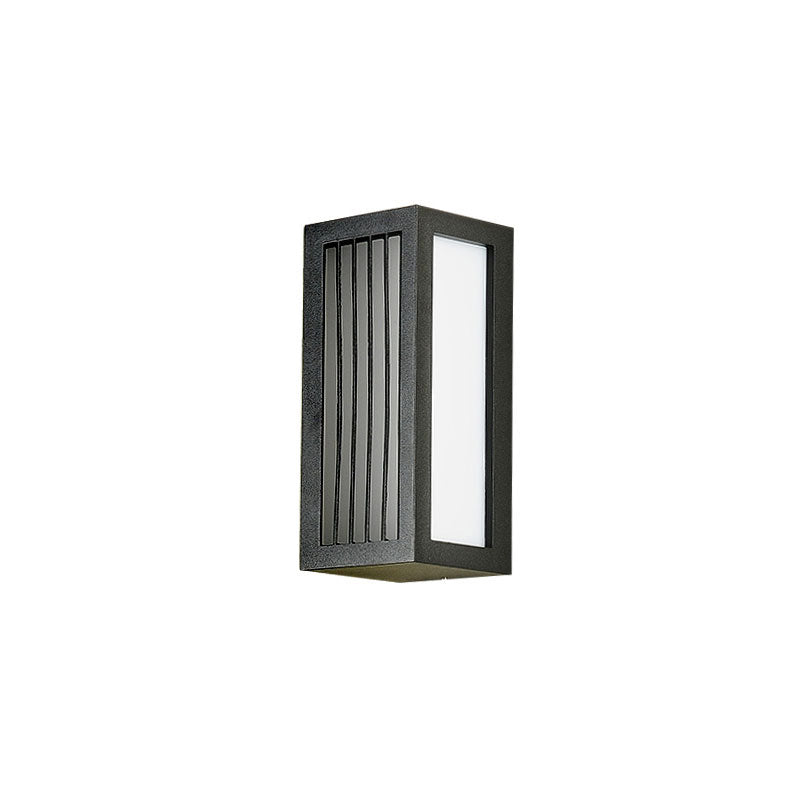 Vivolux | Textured Black Rectangular LED Wandbevestigingslicht Simpliciteit Metallic Wandlampverlichting voor Patio