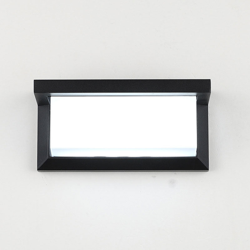 Vivolux | Rechthoekige Binnenplaats Wandlamp Verlichting Metallic Moderne LED Wandlamp Fixture in Zwart