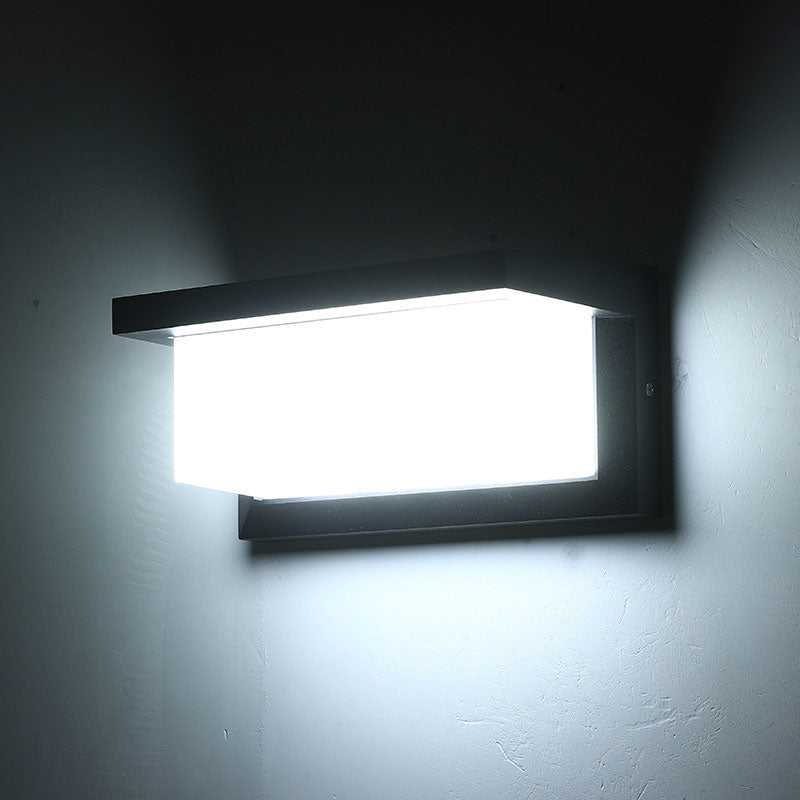 Vivolux | Rechthoekige Binnenplaats Wandlamp Verlichting Metallic Moderne LED Wandlamp Fixture in Zwart