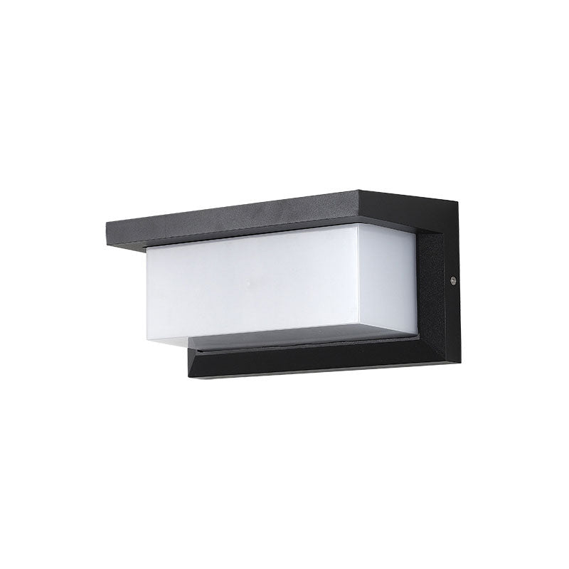 Vivolux | Rechthoekige Binnenplaats Wandlamp Verlichting Metallic Moderne LED Wandlamp Fixture in Zwart
