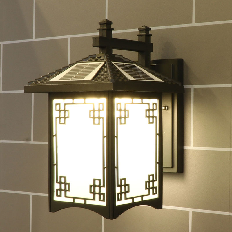 Vivolux | Rustieke Rechthoekige LED Wandlamp Frost Glas Zonne Wandlicht Armatuur voor Courtyard