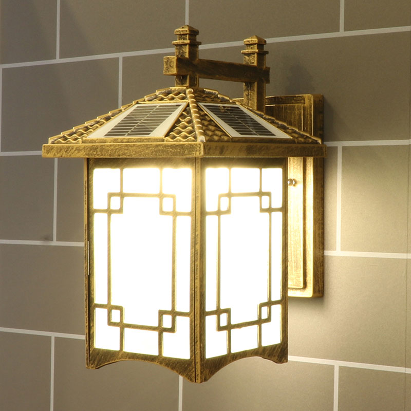 Vivolux | Rustieke Rechthoekige LED Wandlamp Frost Glas Zonne Wandlicht Armatuur voor Courtyard