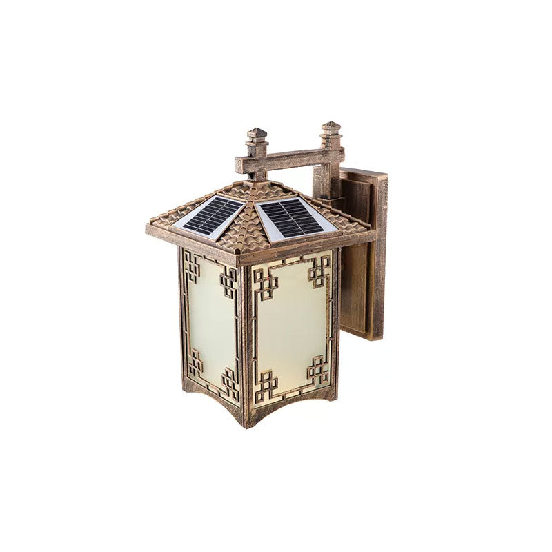 Vivolux | Rustieke Rechthoekige LED Wandlamp Frost Glas Zonne Wandlicht Armatuur voor Courtyard