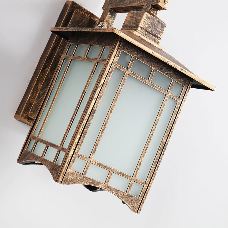 Vivolux | Traditionele Huisvormige Wandlamp Enkele Aluminium Wandgemonteerde Lamp met Frosted Glazen Kap
