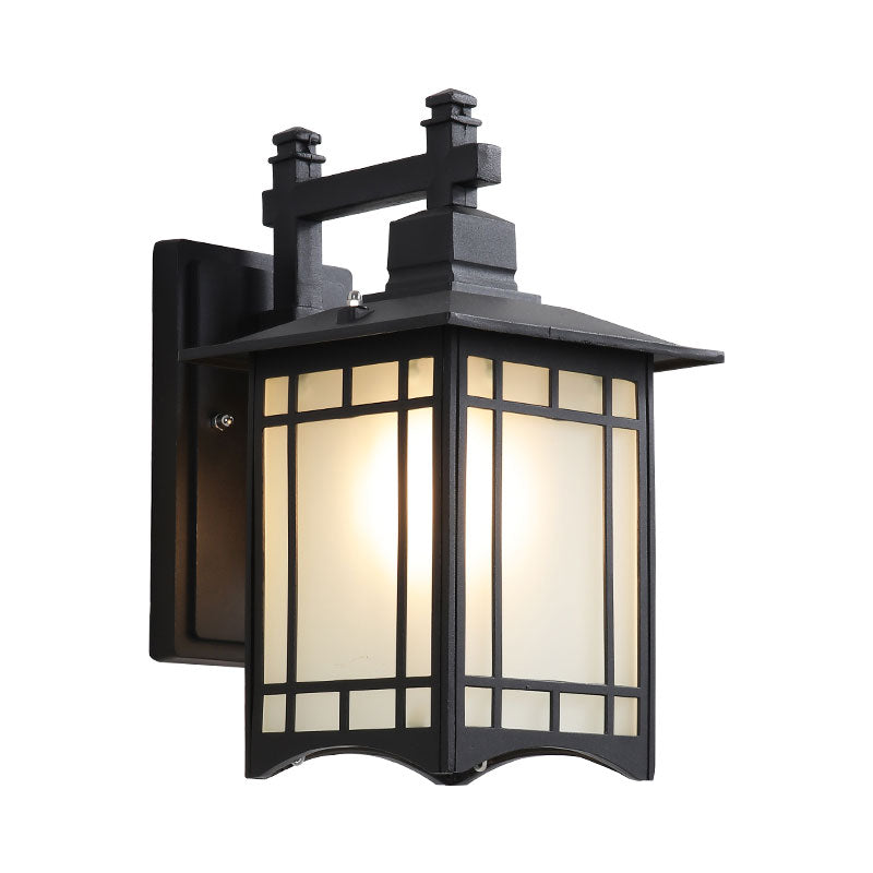 Vivolux | Traditionele Huisvormige Wandlamp Enkele Aluminium Wandgemonteerde Lamp met Frosted Glazen Kap