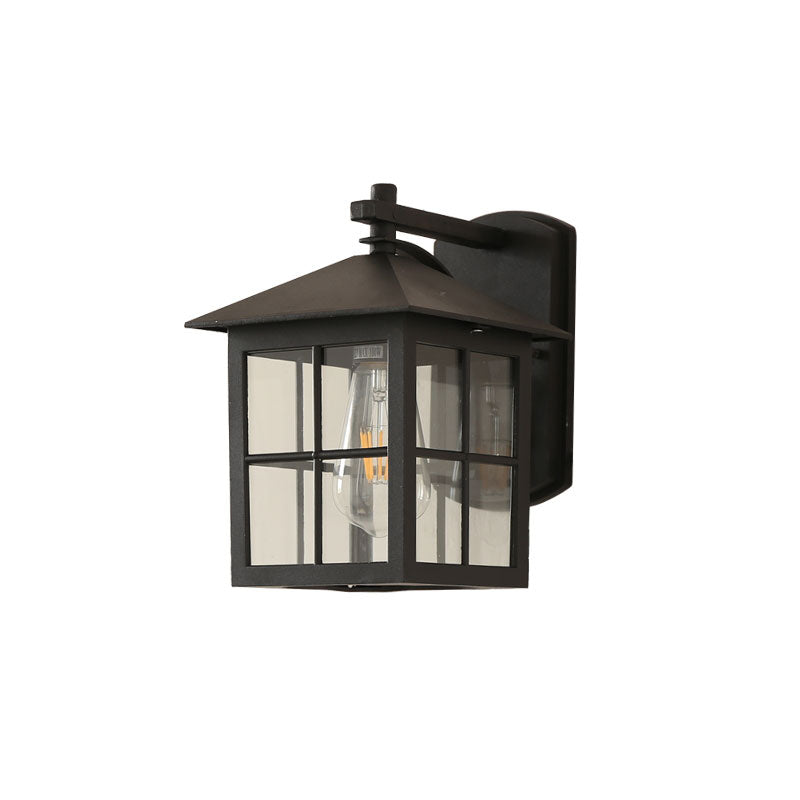 Vivolux | Quadratischer Schatten Klarglas Wandmontage Licht Retro 1-Licht Innenhof Wandleuchte Licht
