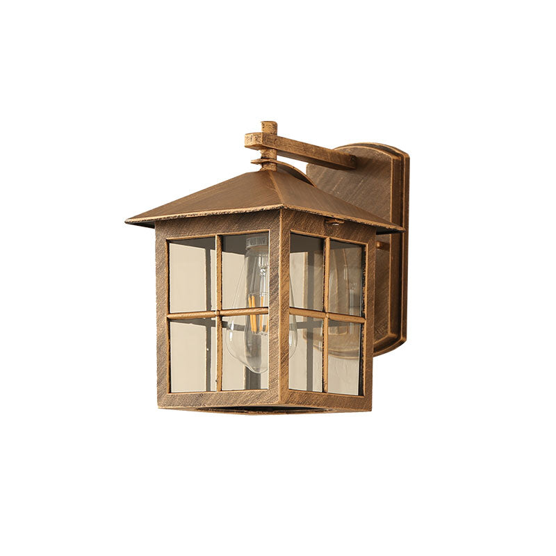Vivolux | Quadratischer Schatten Klarglas Wandmontage Licht Retro 1-Licht Innenhof Wandleuchte Licht