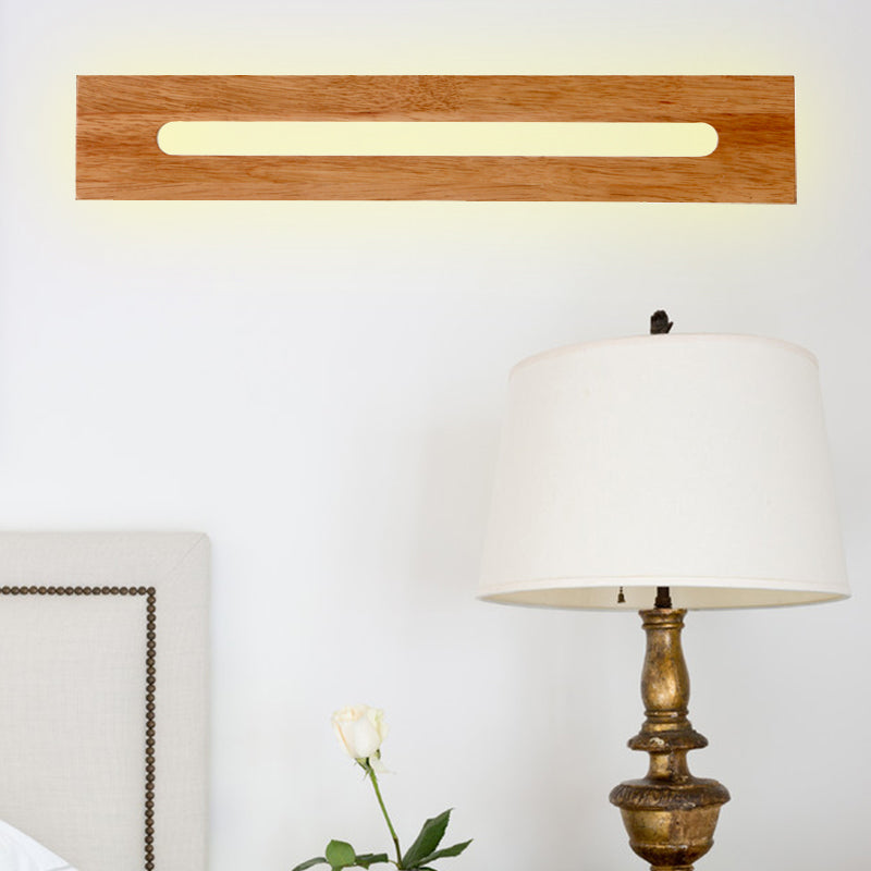 Vivolux | Rechthoekige Houten Wandlamp Modernistische Led Bruine Wandlamp Vanity Lichtarmatuur in Warm Licht, 14"/18"/21.5" Breed