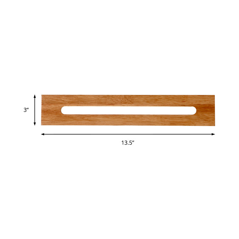 Vivolux | Rechthoekige Houten Wandlamp Modernistische Led Bruine Wandlamp Vanity Lichtarmatuur in Warm Licht, 14"/18"/21.5" Breed