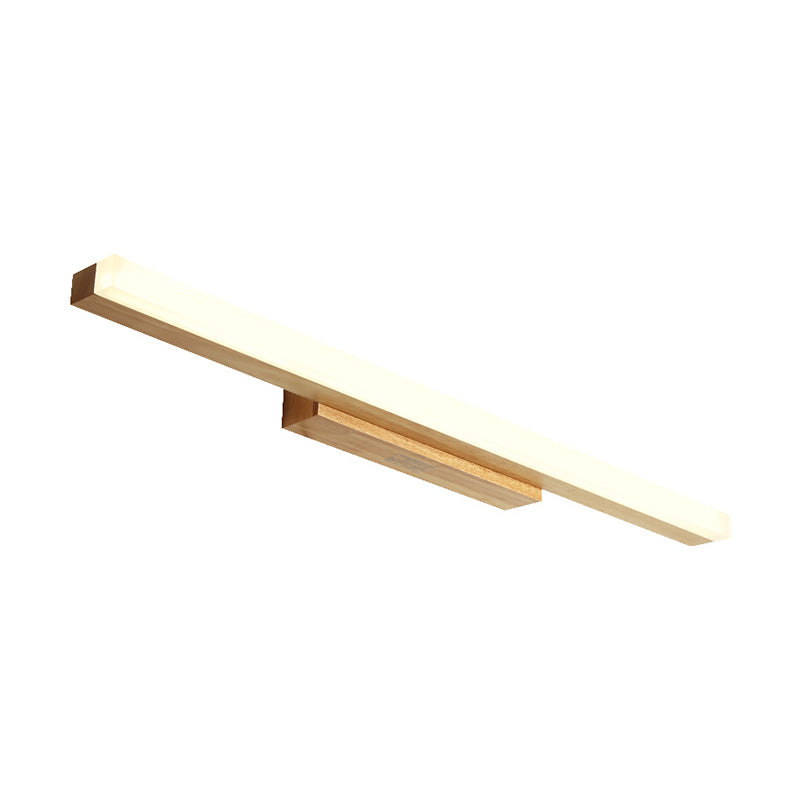 Vivolux | Houten Lineaire Vanity Lamp Modernist Led 16"/23.5"/31.5" Breed Beige Vanity Sconce Licht in Wit/Warm Licht