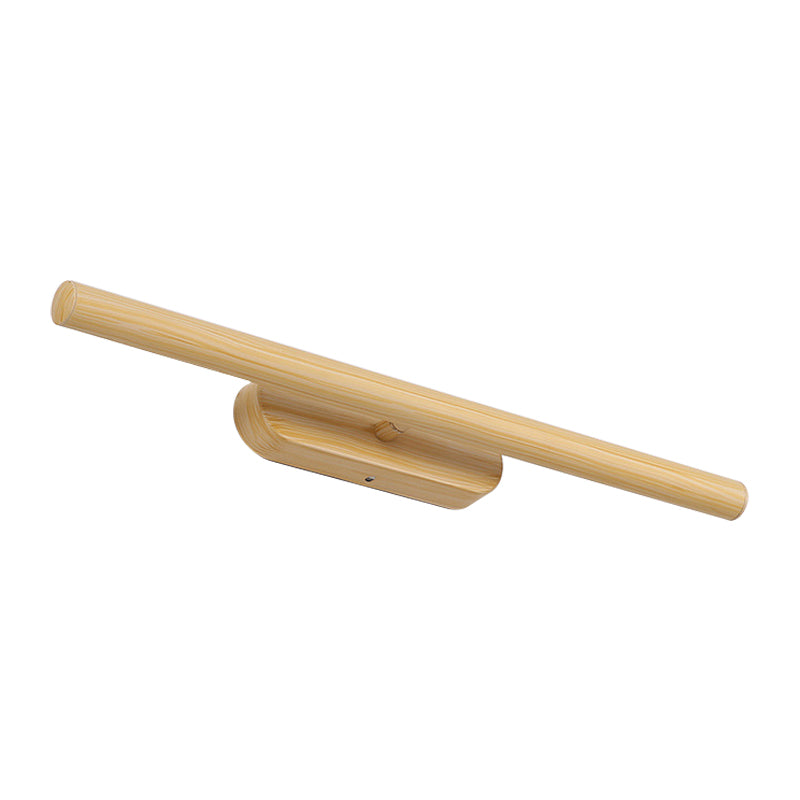 Vivolux | Tube Wood Vanity Wandleuchte Modernistisch 19"/23"/27" Breite LED Beige Wandmontierte Vanity Lichtarmatur in Weiß/Warm/Natürlich Licht