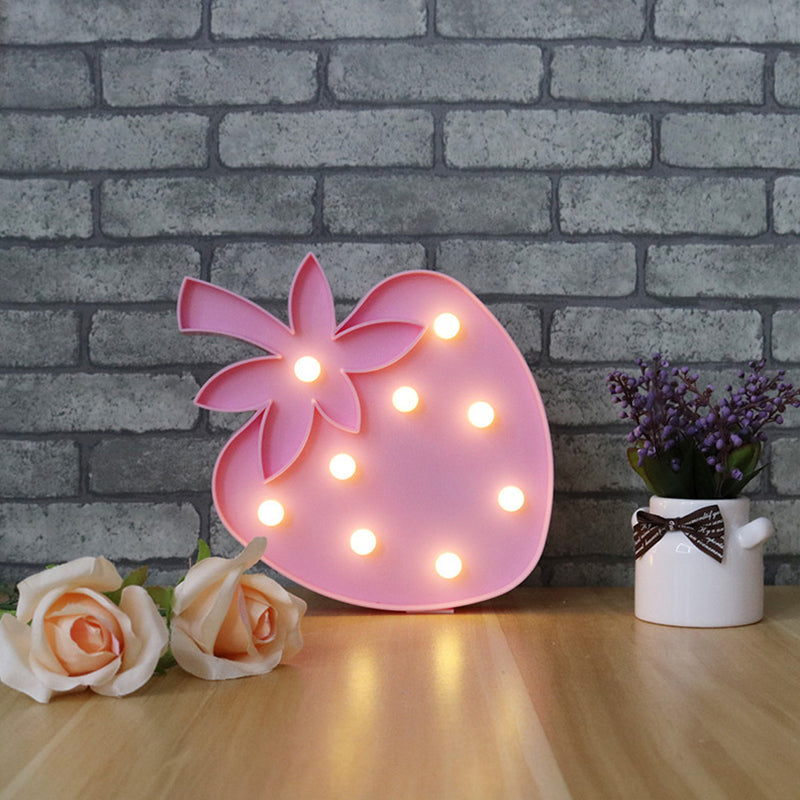 Vivolux | Plastik Obst Form LED Tischlampe Kinder Batterie Nachttischlampe für Schlafzimmer